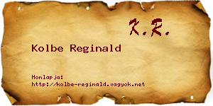 Kolbe Reginald névjegykártya